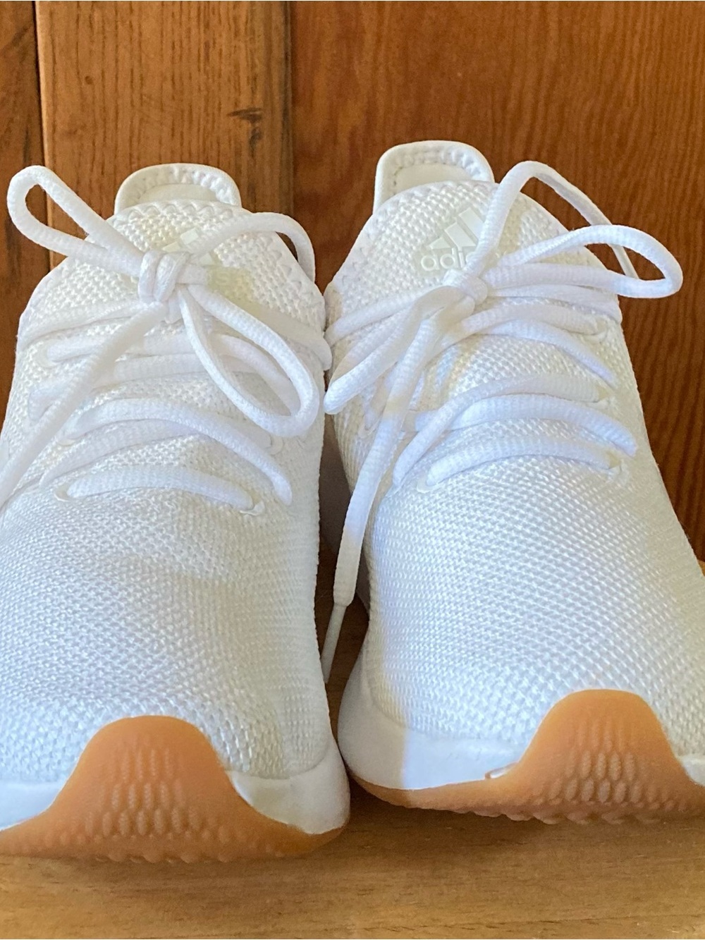 adidas Cloudfoam Pure SPW White Sneakers Gum Sole Women’s Size 8 - Picture 2 of 7